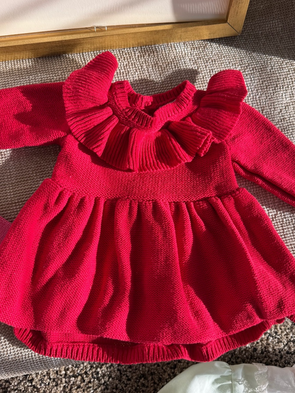 Carter's Red Ruffle Knit Baby Dress